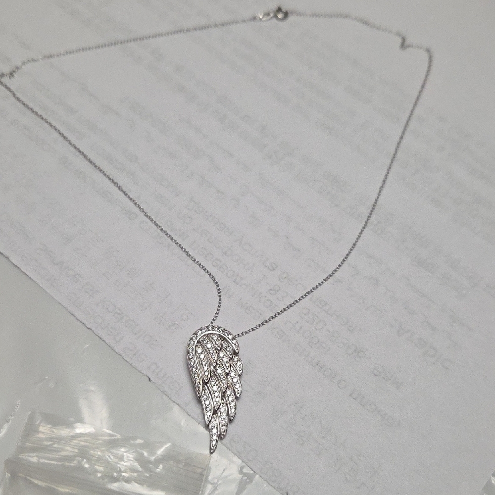 Elegant Silver Wing Pendant Necklace